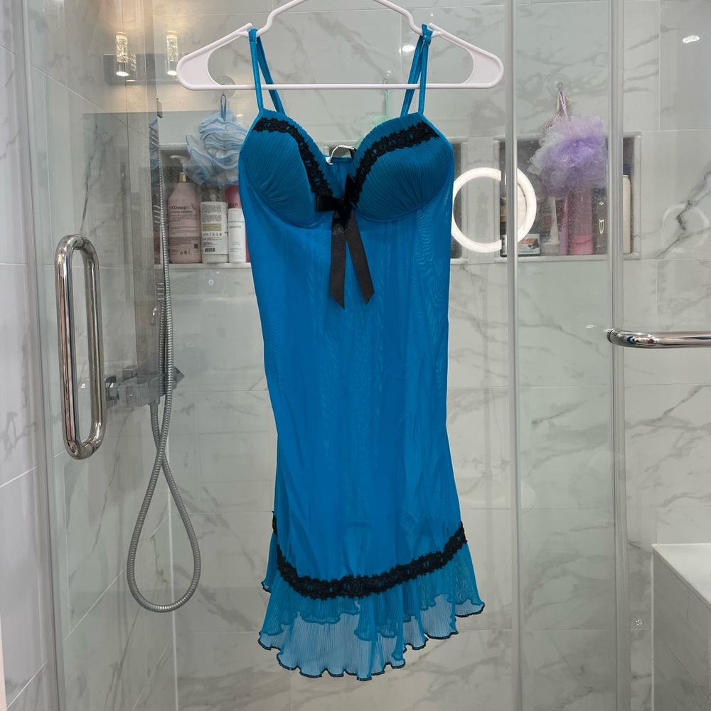 Vintage Blue and Black Lingerie Dress